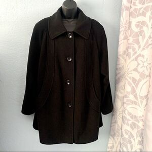 MarkReed Black Wool Peacoat Size 16